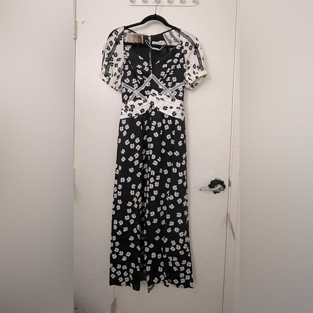 self-portrait dress daisy print midi dress size 4